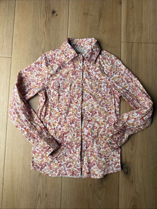 Shyanne Other - Shyanne Girls Rust and Mustard Paisley Snap Button-Up Western Shirt